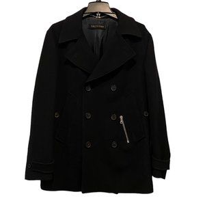 Valentino Double Breasted Peacoat - Black, Mens Size 40 Regular NWOT